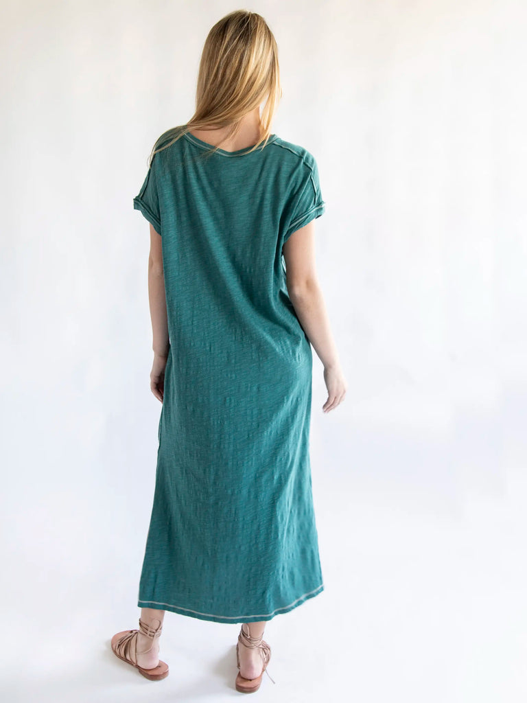 Frankie Knit Tee Midi Dress - Sea Green-view 4