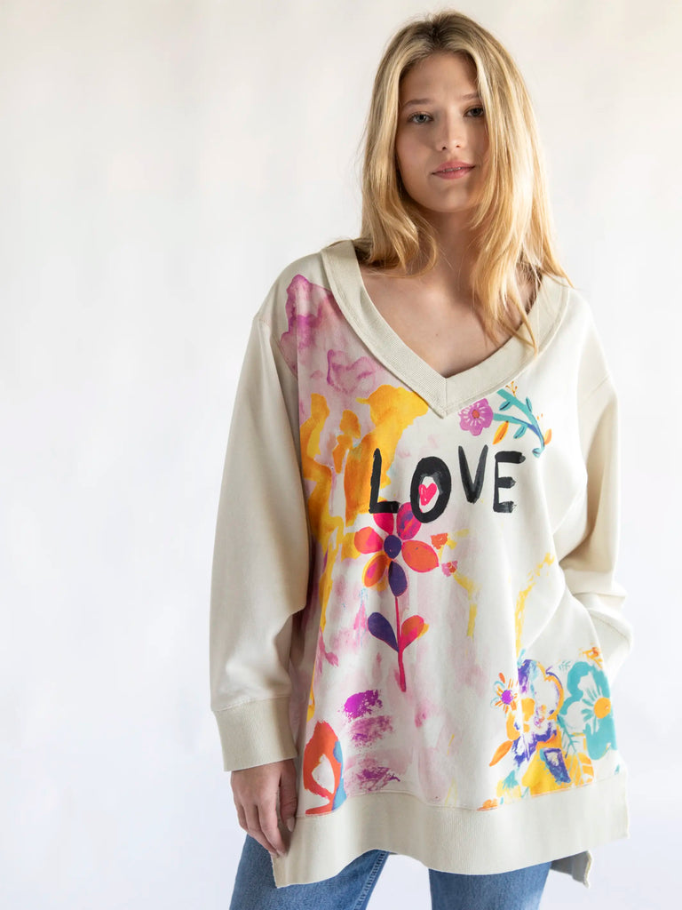 Life Is A Canvas Sweatshirt - Love Cream-view 2