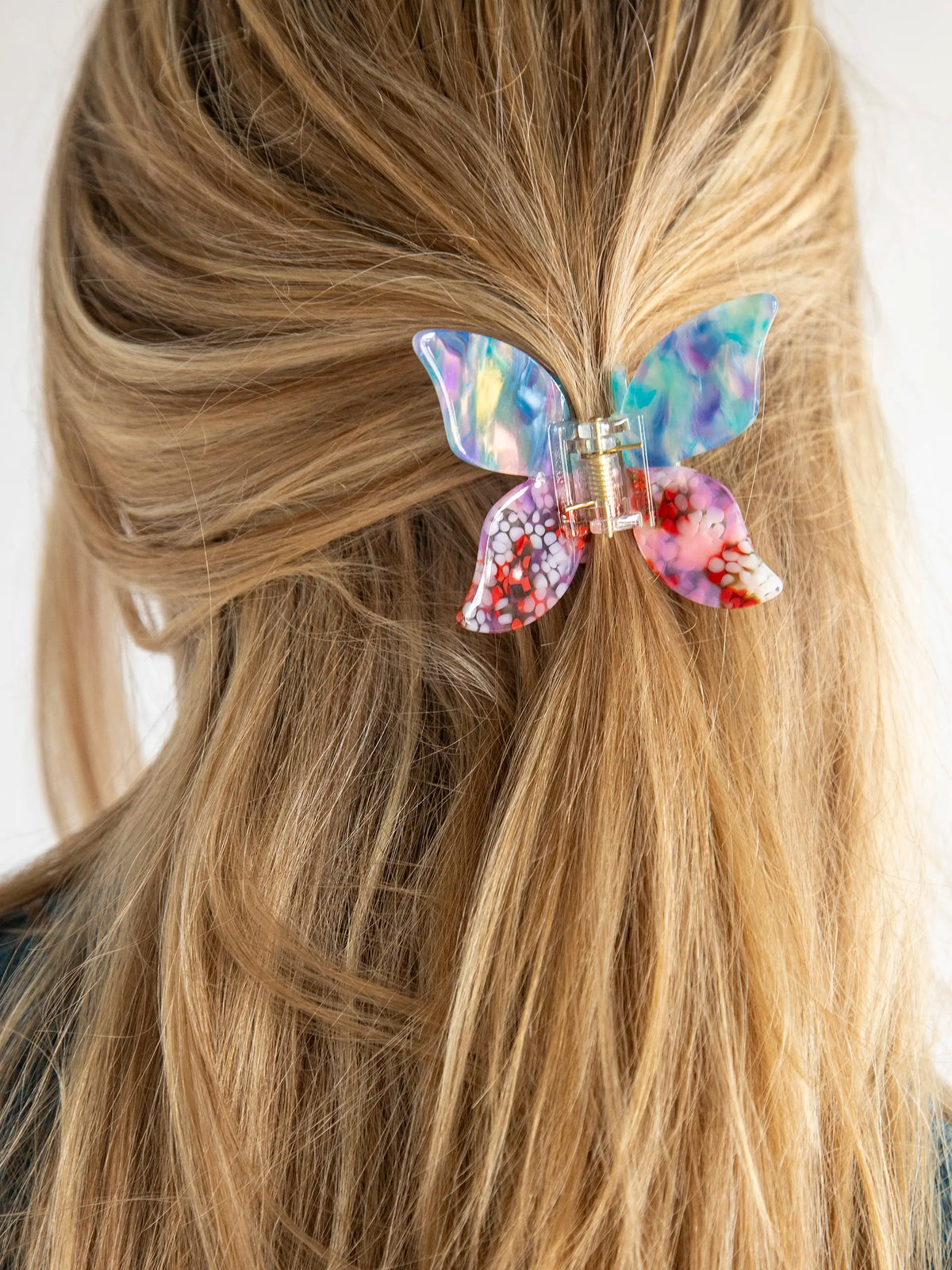 Colorful Butterfly Hair Claw Clip Set 6-Piece Large Butterfly Hair Claw Clip Set - 3.4 inch Clear  main image 2