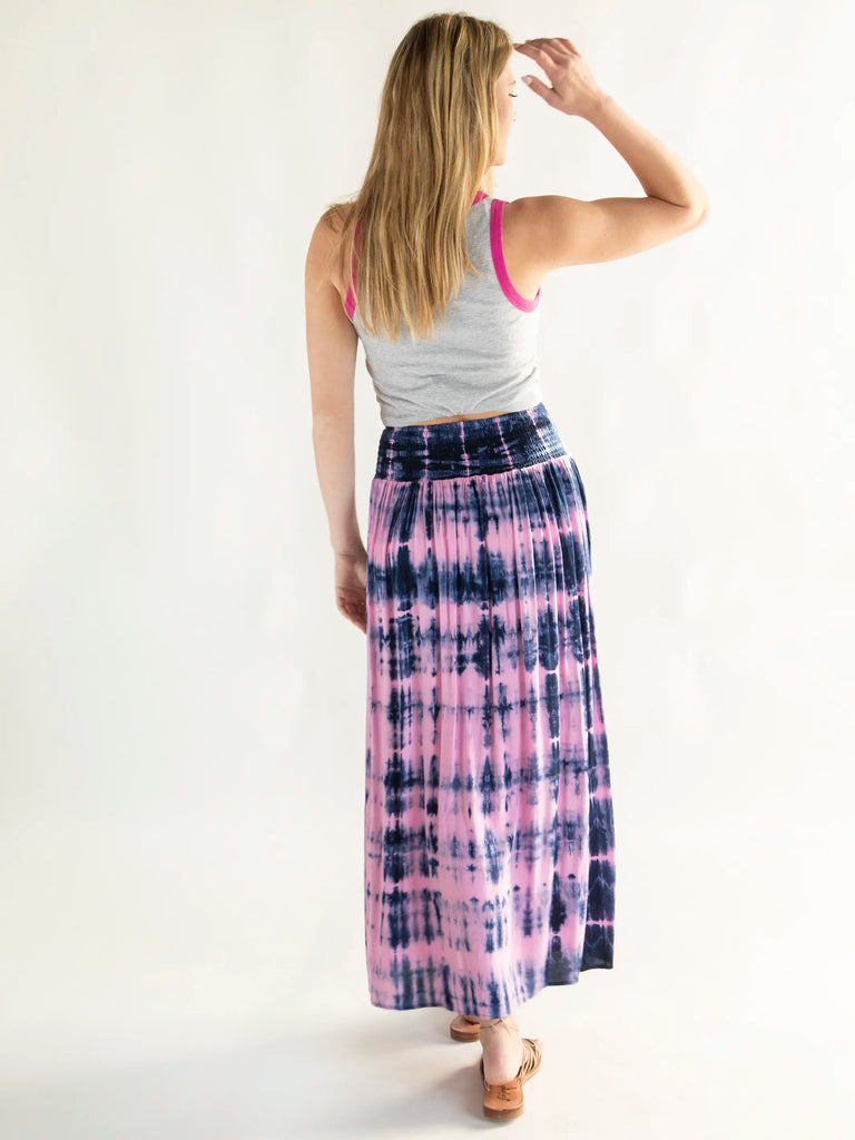 Lisa Maxi Skirt - Navy Pink Tie-Dye-view 4