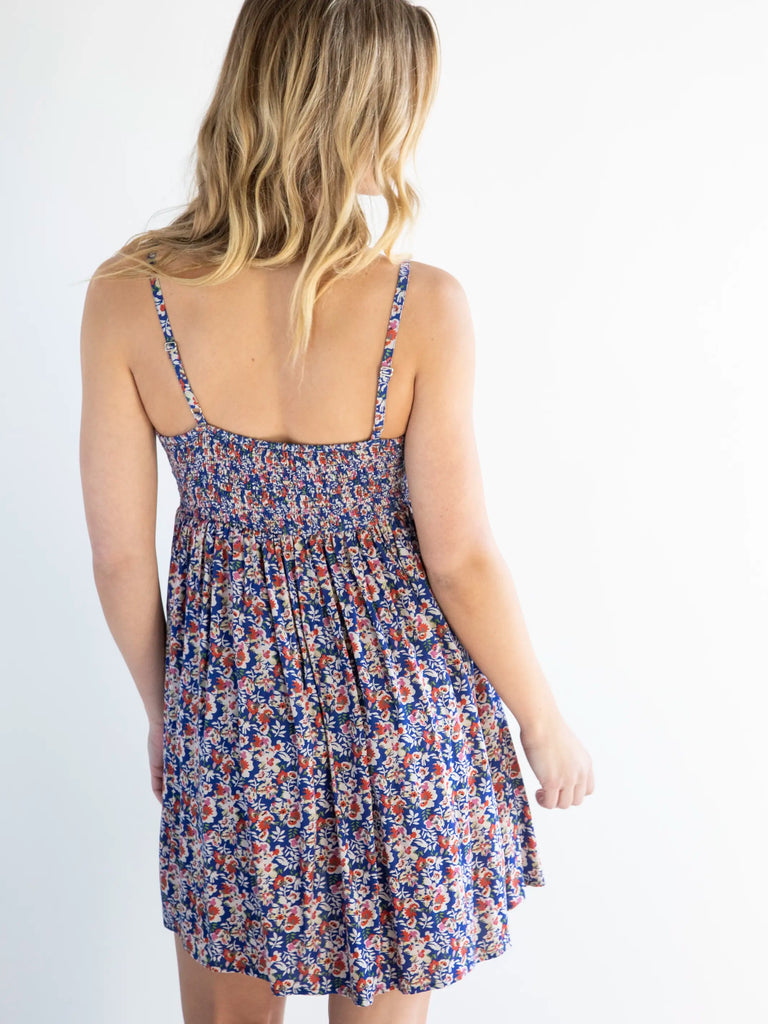 Bailey Dress - Blue Red Floral-view 2