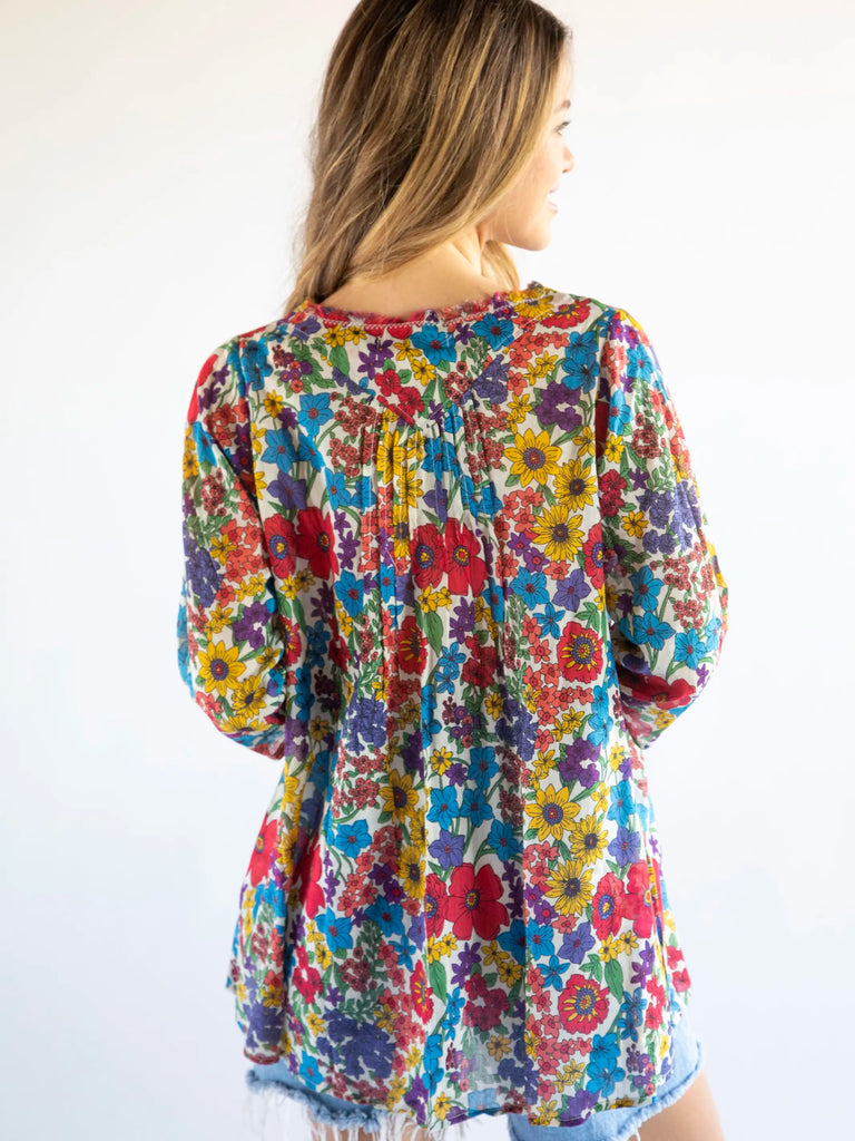 Tunic-In-A-Bag - Red Yellow Blue Floral-view 3