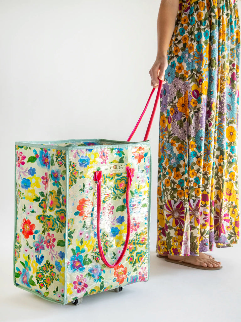 Rolling Tote - Floral Garden-view 1