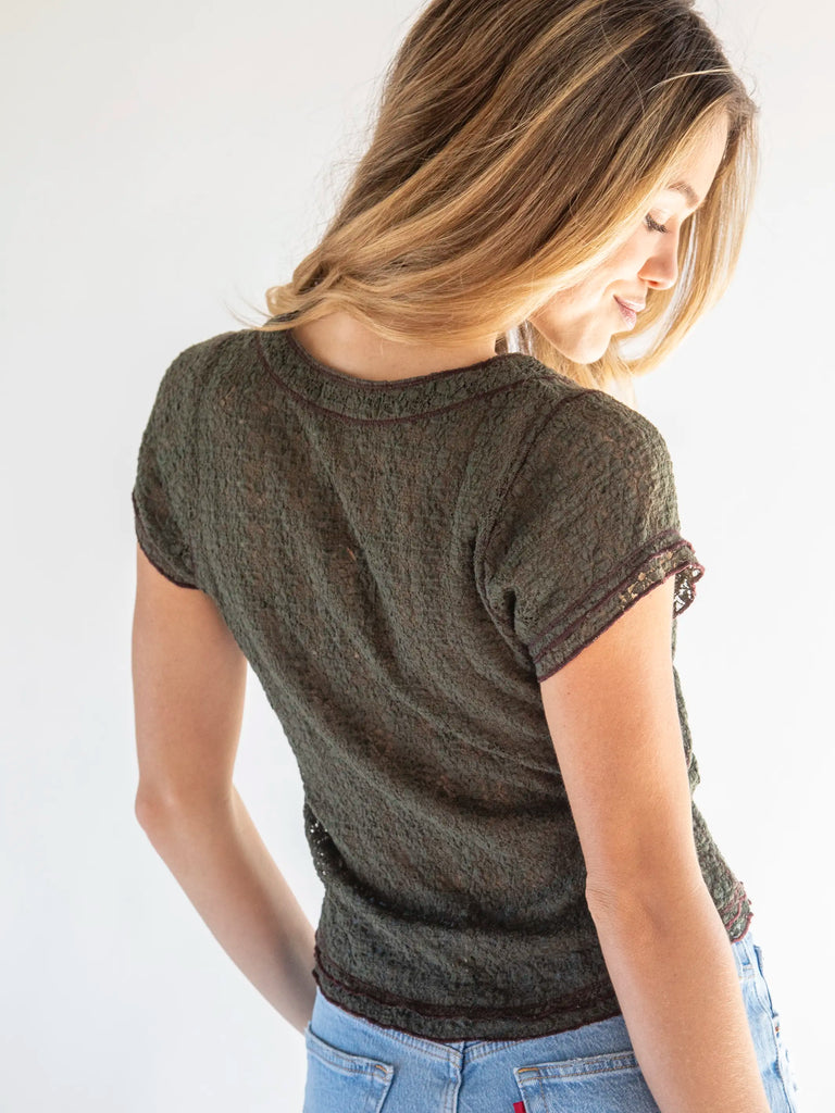 Ashley Lace Top - Dark Olive-view 3