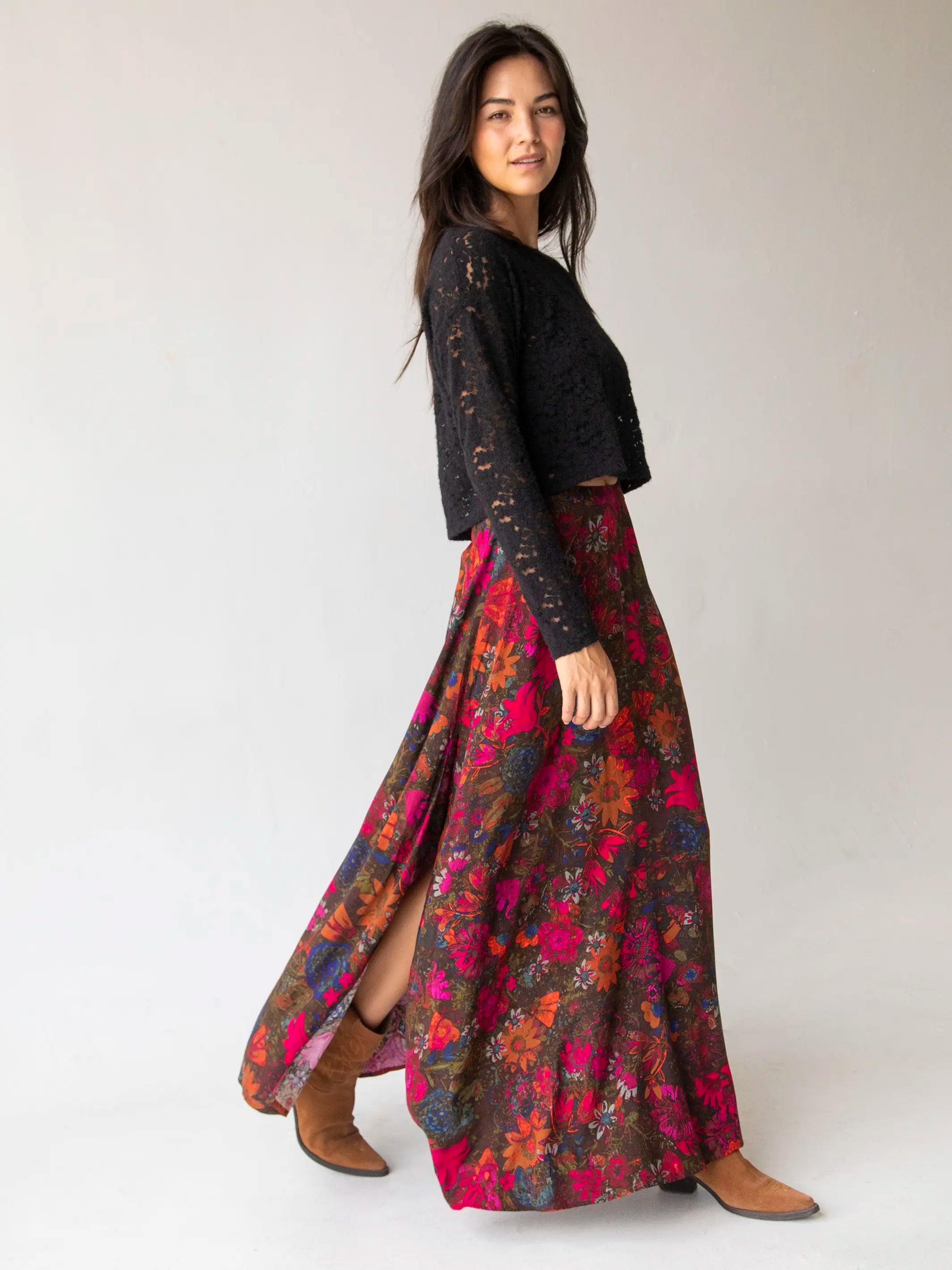 Ginger Side-Slit Maxi Skirt