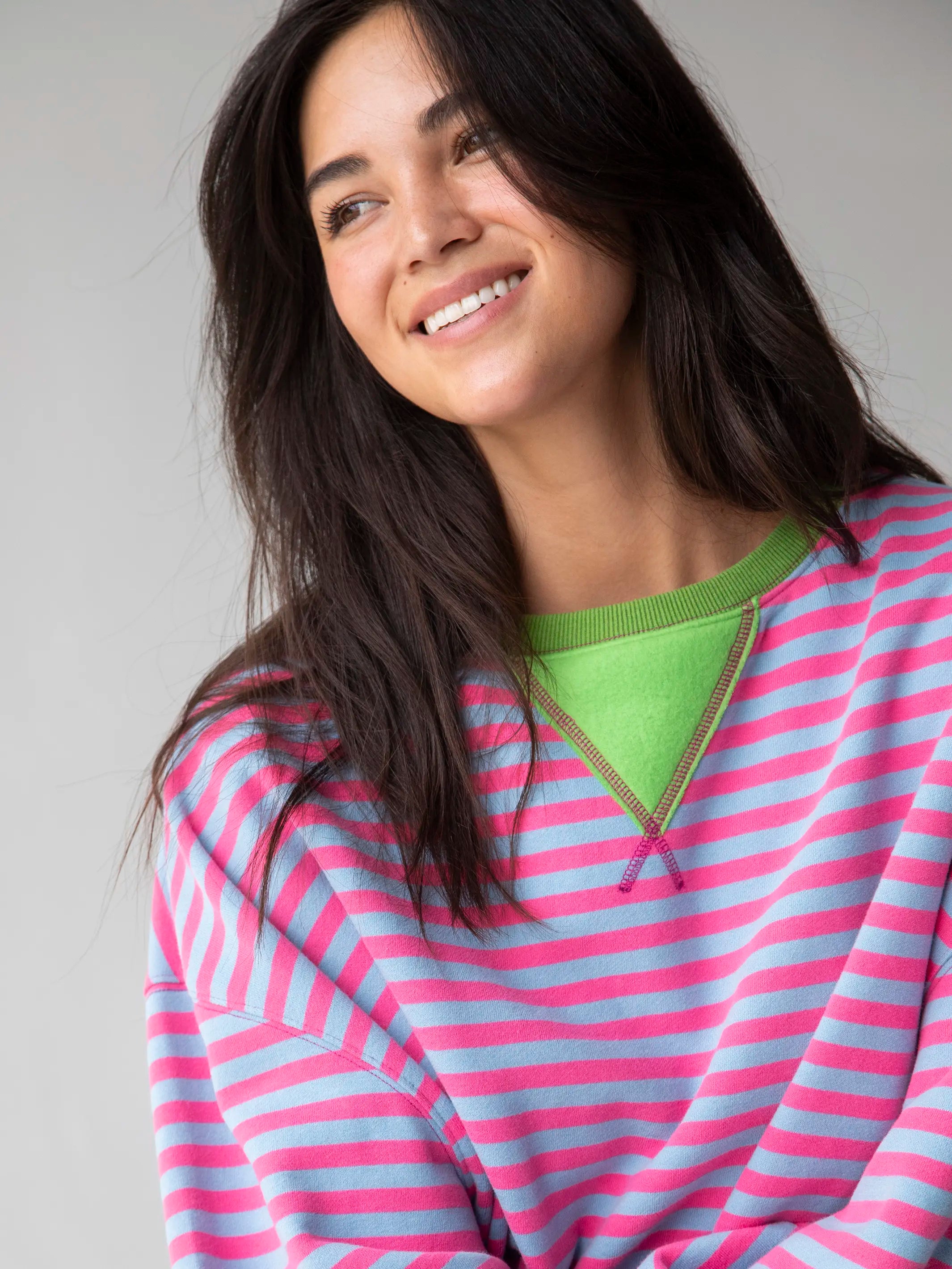 Oversized Striped Crewneck - Taffy Twist – Natural Life