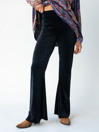 Cali Velvet Flare Pant - Black-view 1