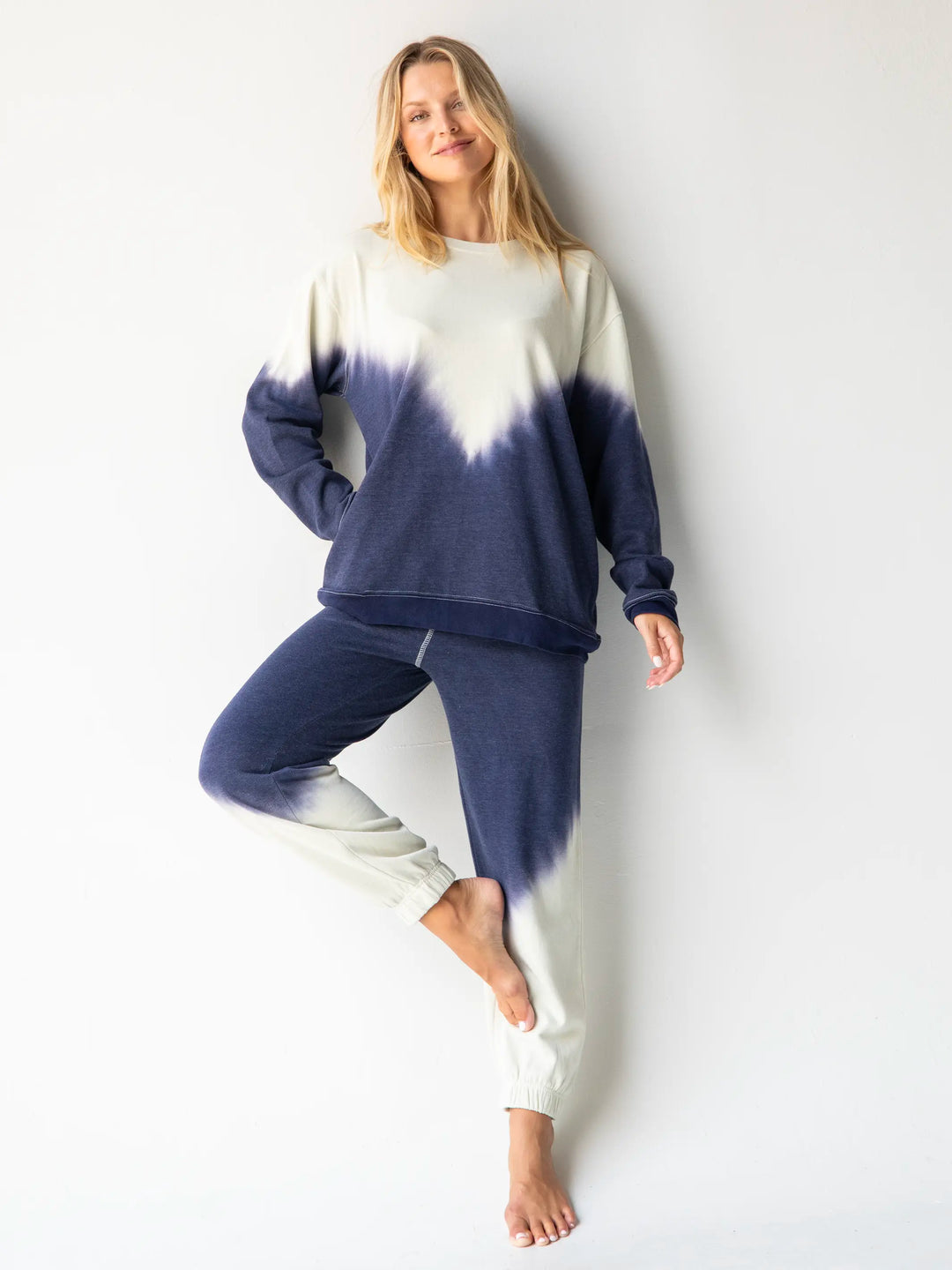 Comfy Crewneck Sweatshirt - Navy Ombre