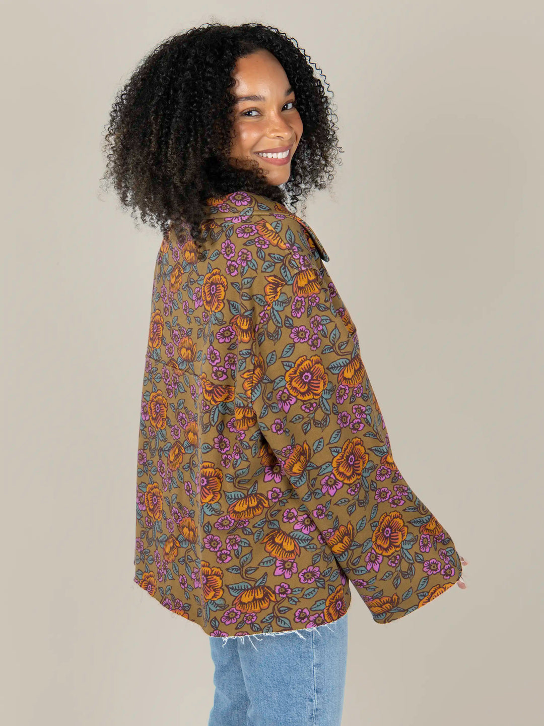 Easy Does It Sweatshirt - Woodcut Floral Bronze