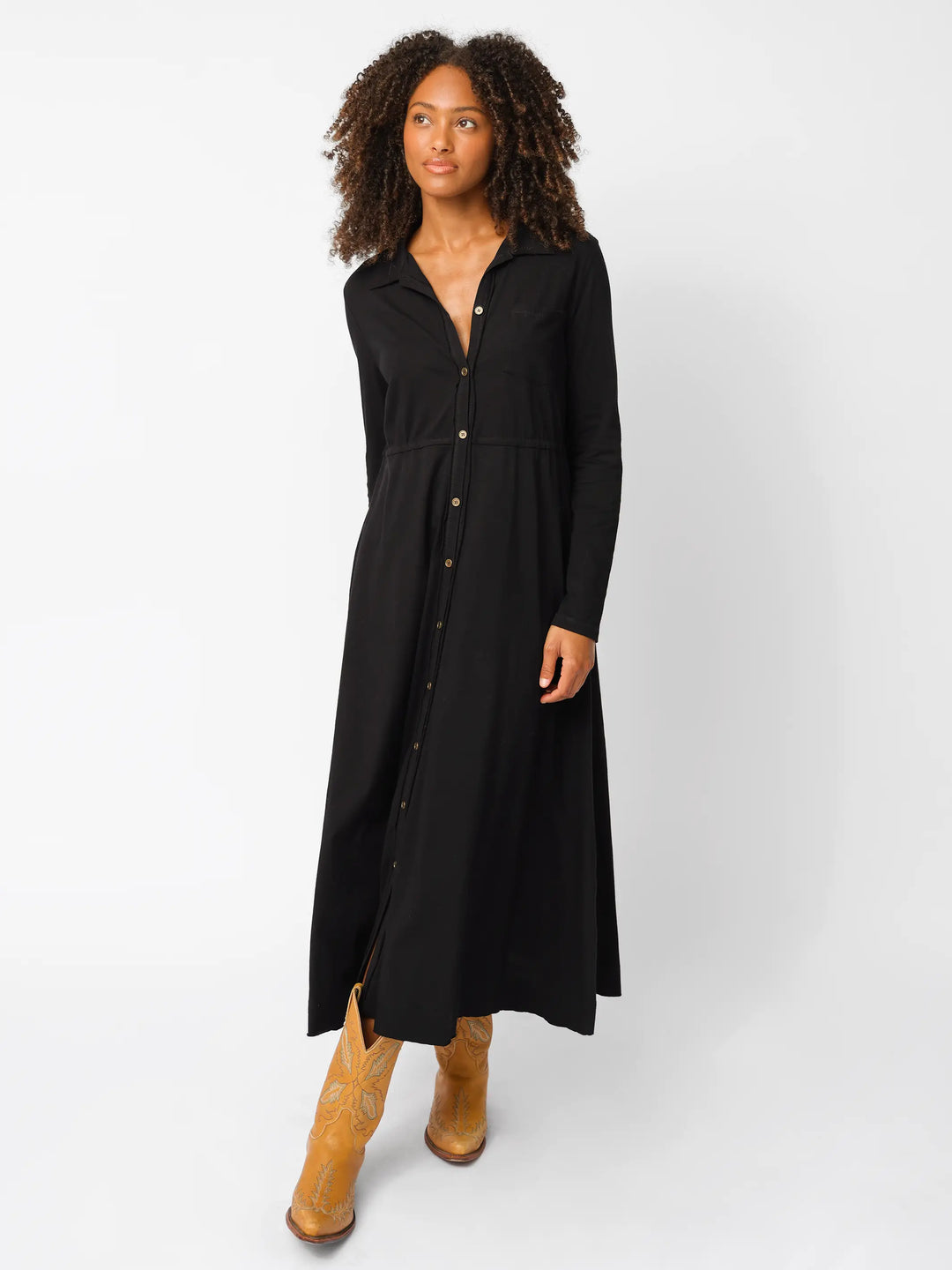 black cotton dress long mute Christa Knit Maxi For colored items