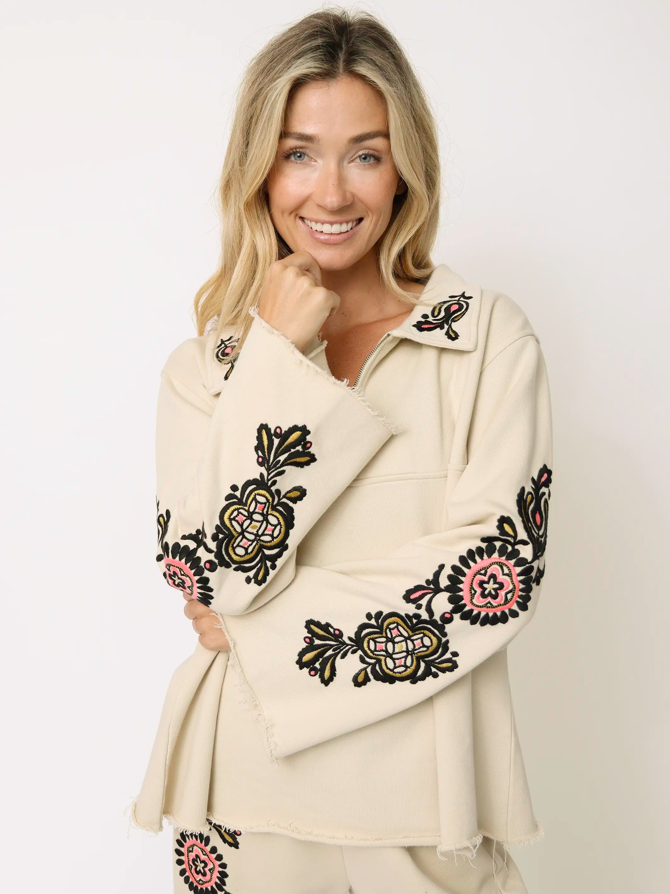Easy Does It Embroidered Sweatshirt