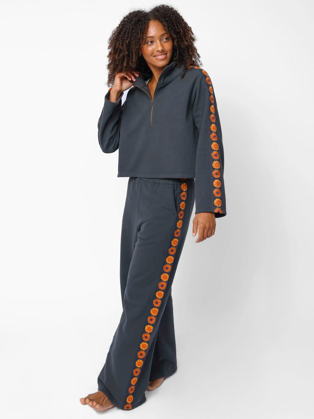 Lyvie Trim Sweatshirt - Charcoal