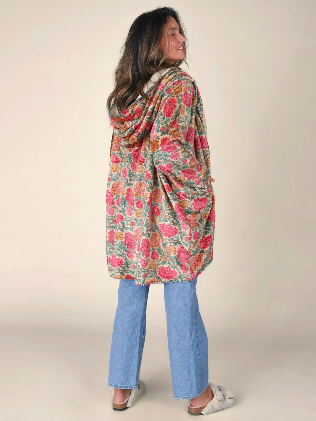 Cozy Blanket Kimono - Lush Zinnias