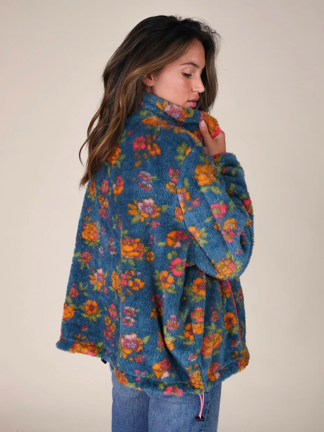 Coziest Quarter Zip Pullover Sweatshirt - Riviera Batik Blue