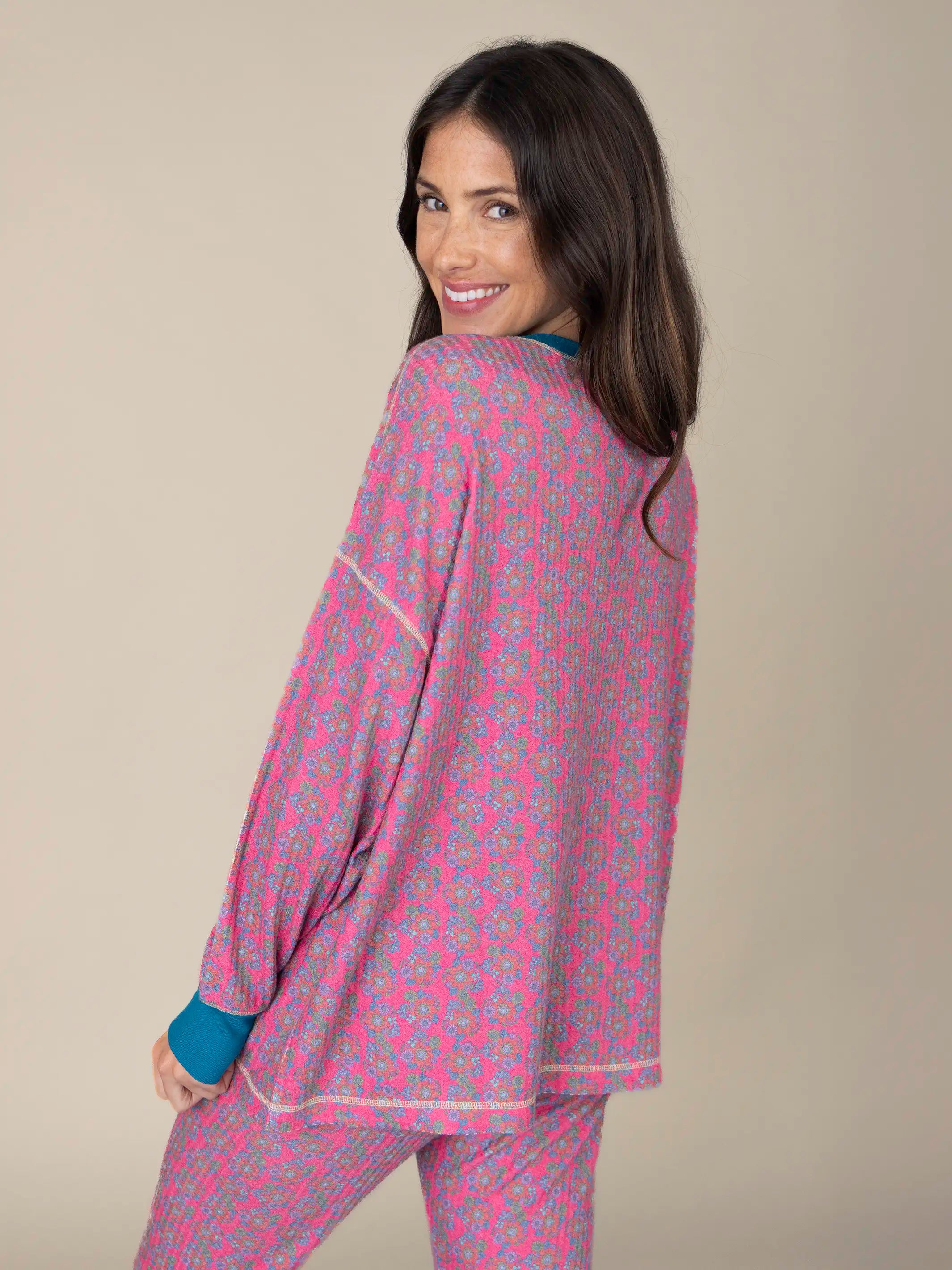 Mix & Match Waffle Pajama Top - Pink Floral Bundles – Natural Life