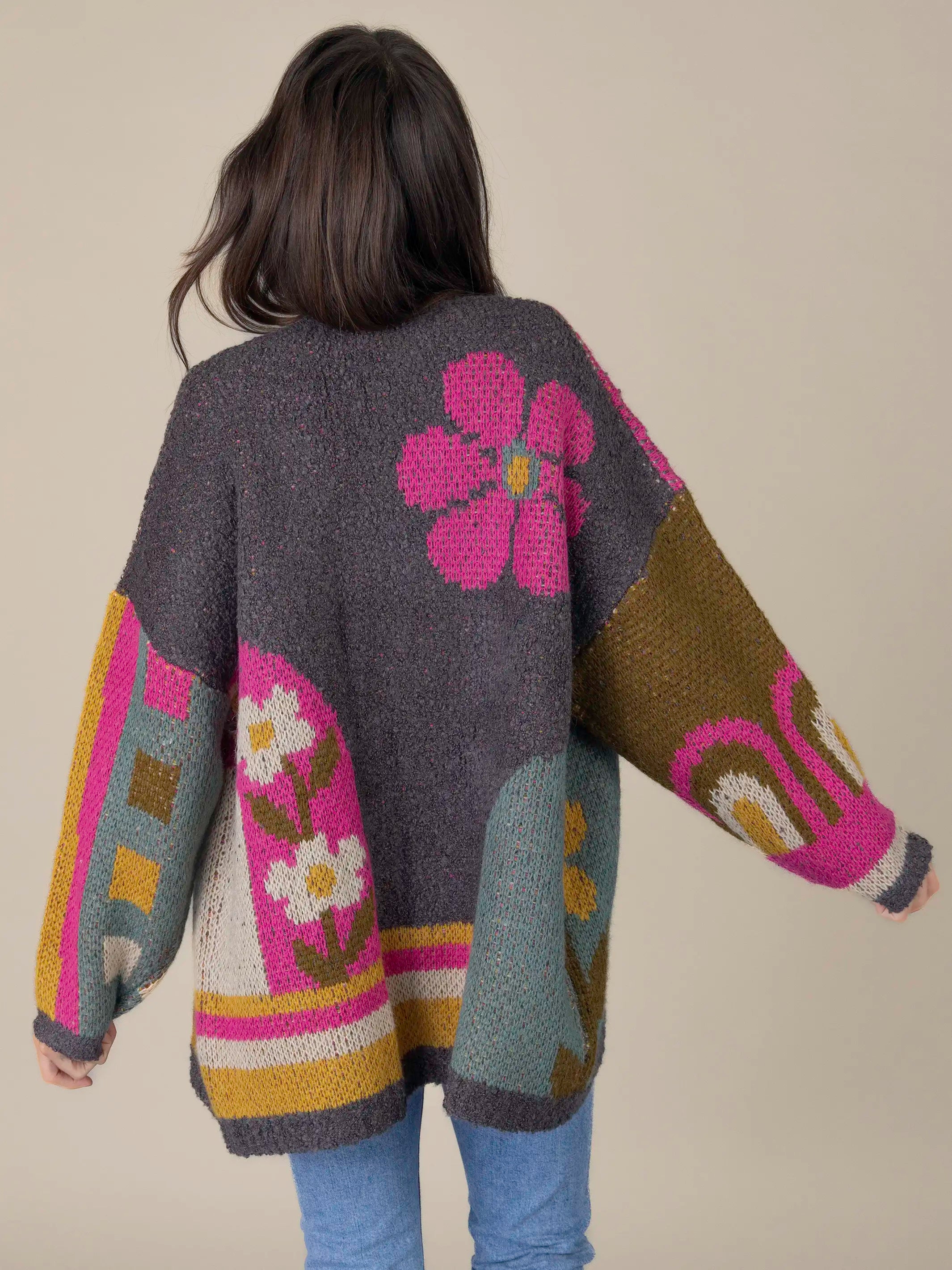 Dreamer Reversible Cardigan Sweater Daisies – Natural Life