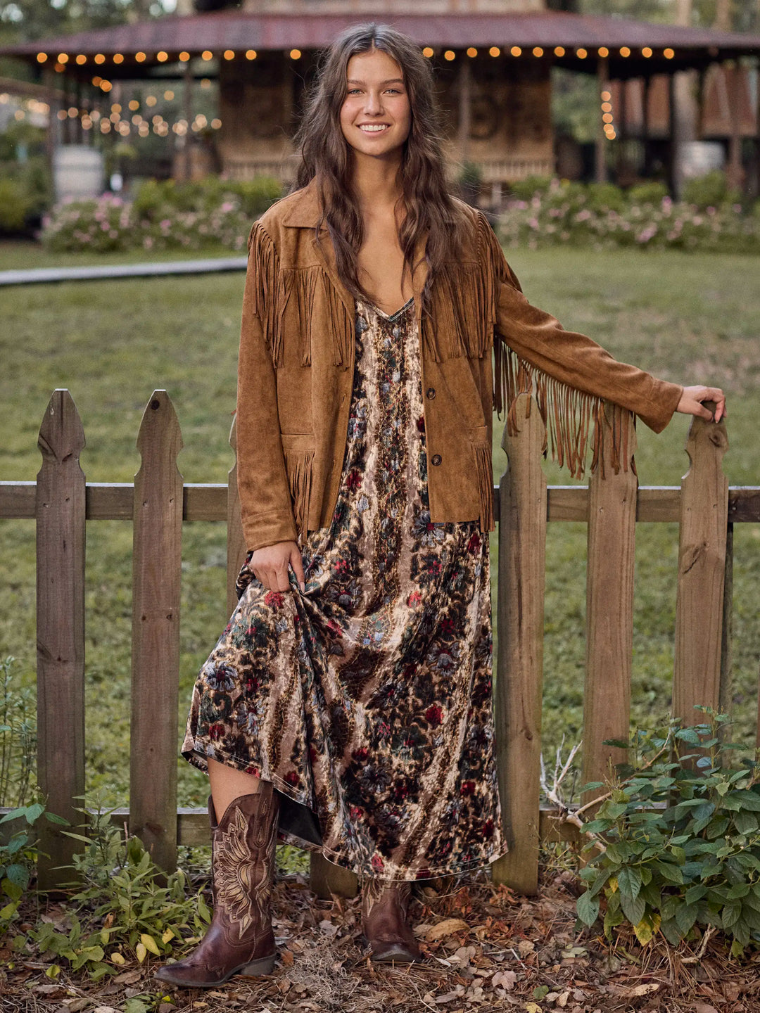 Gracie Velvet Slip Maxi Dress - Brocade Tapestry Cream – Natural Life