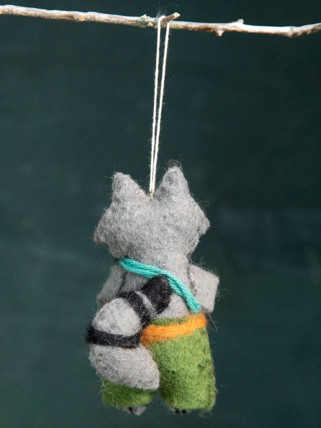 Woodland Friends Hand Felted Ornament - Rascal The Raccoon