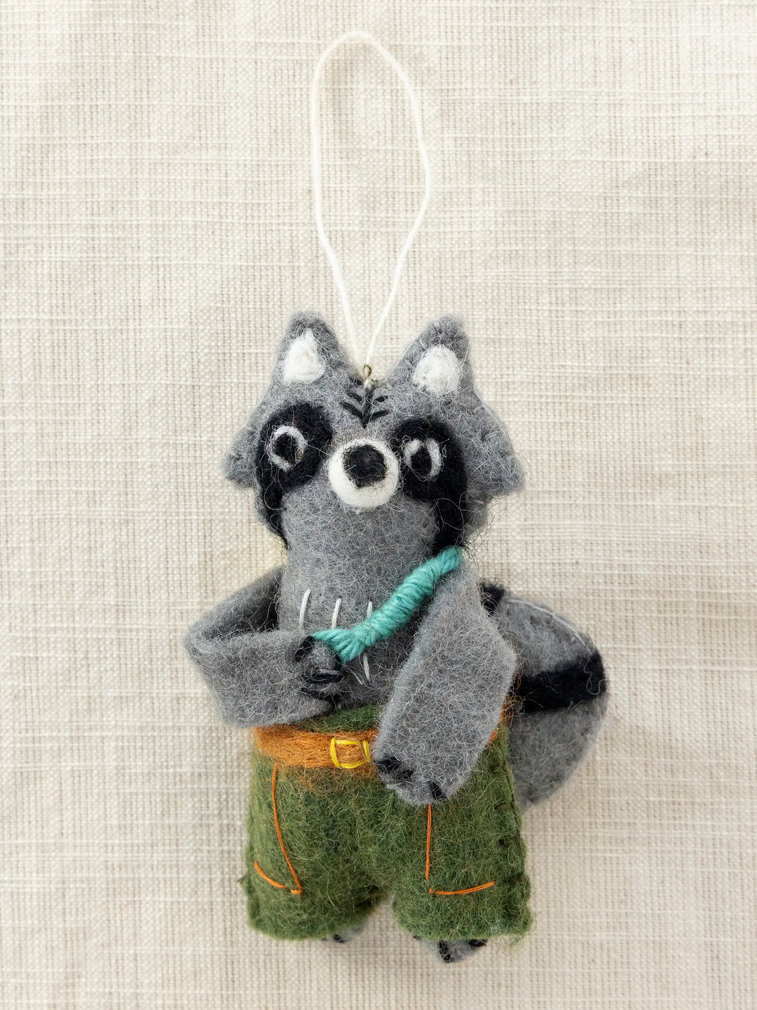 Woodland Friends Hand Felted Ornament - Rascal The Raccoon