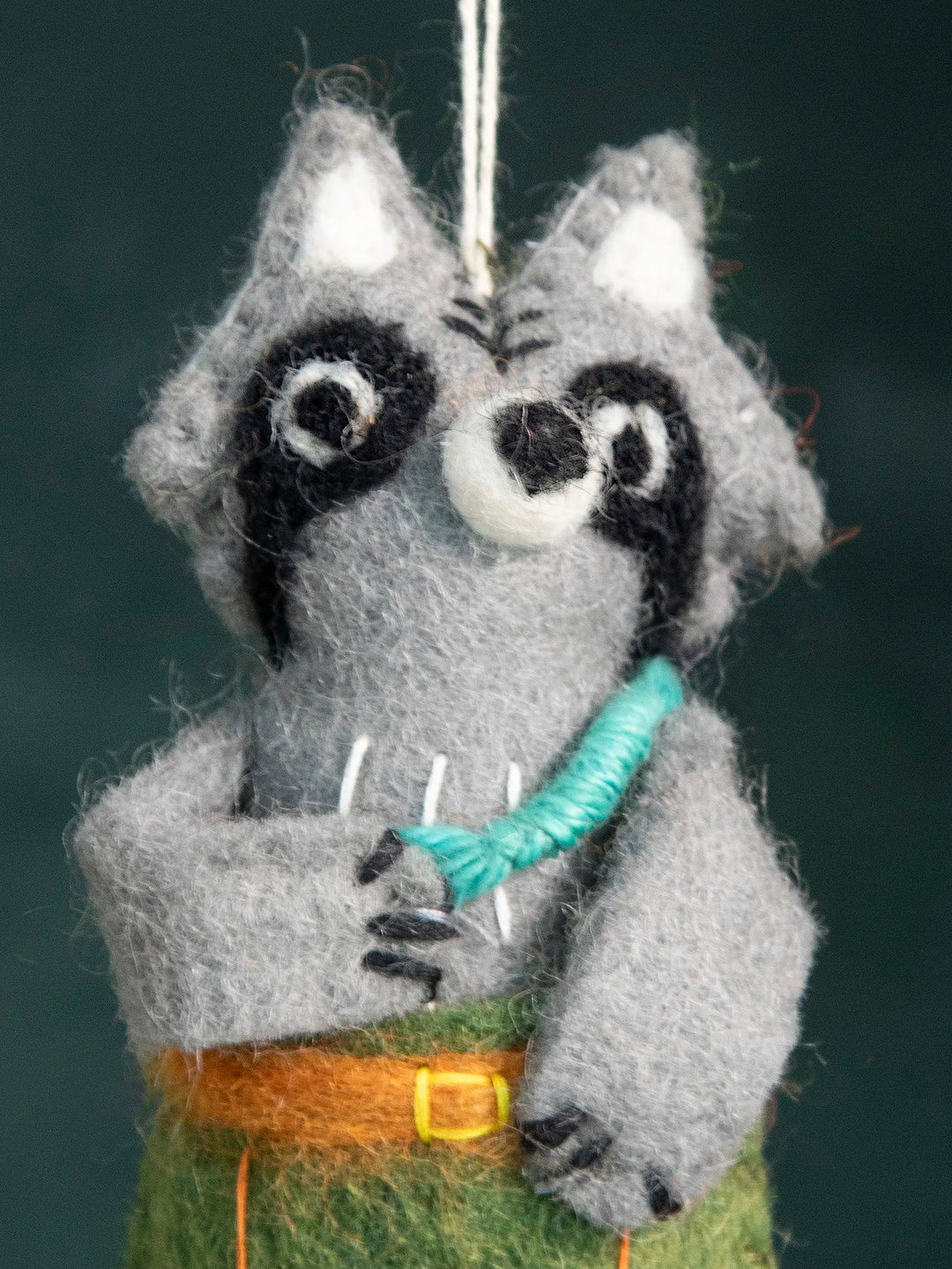 Woodland Friends Hand Felted Ornament - Rascal The Raccoon