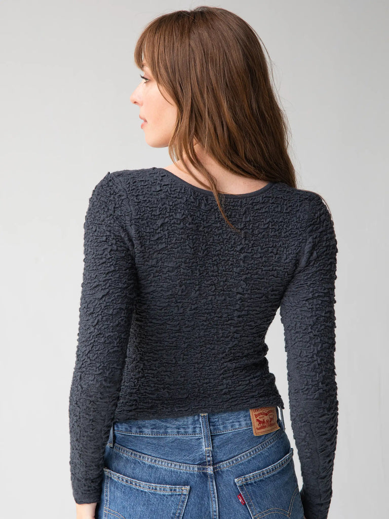 Danielle Square Neck Top - Charcoal-view 2