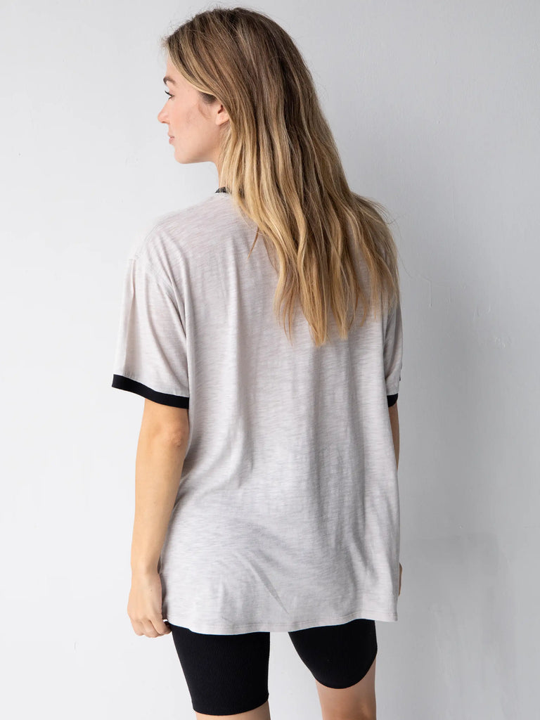 Ringer Oversized Tee Shirt - Create Your Own Magic-view 3