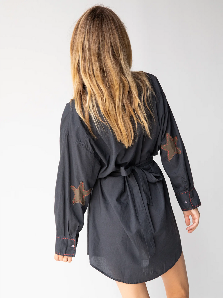 Lesli Shirt Dress - Charcoal-view 3