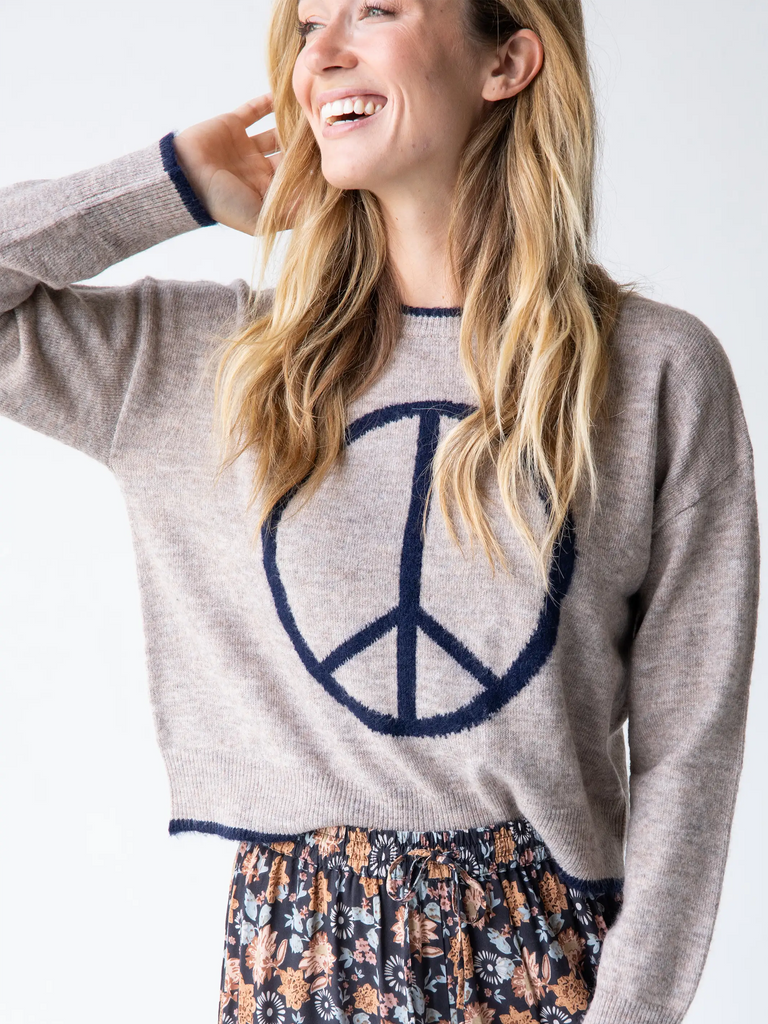 Intarsia Icon Sweater - Cocoa Peace-view 3