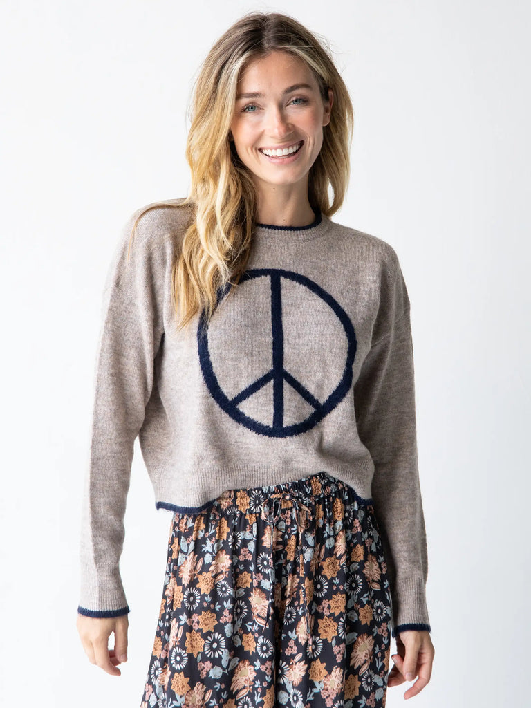 Intarsia Icon Sweater - Cocoa Peace-view 1