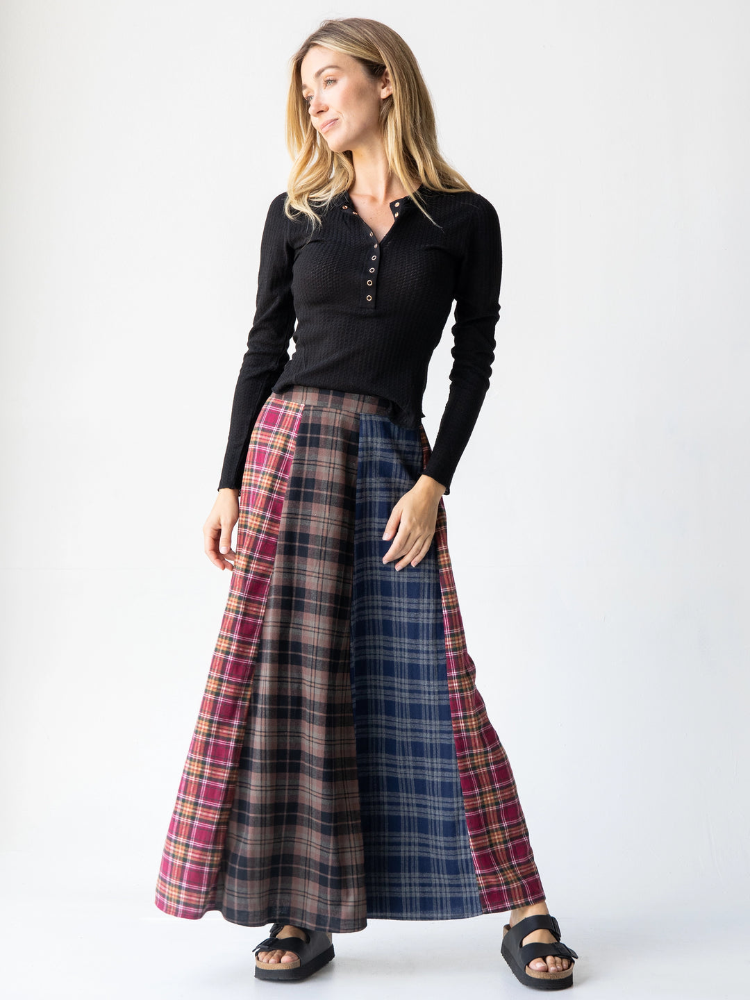Valentina Maxi Skirt Cranberry Navy Flannel Natural Life