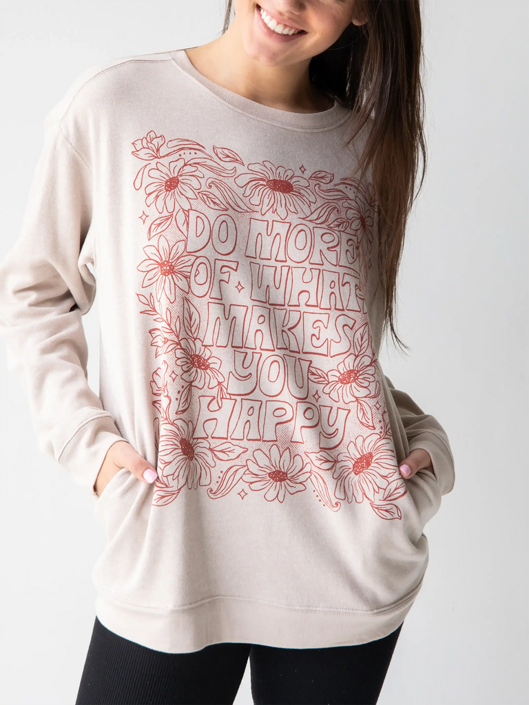 Comfy Pocket Sweatshirt - Do More of What Makes You Happy-view 2