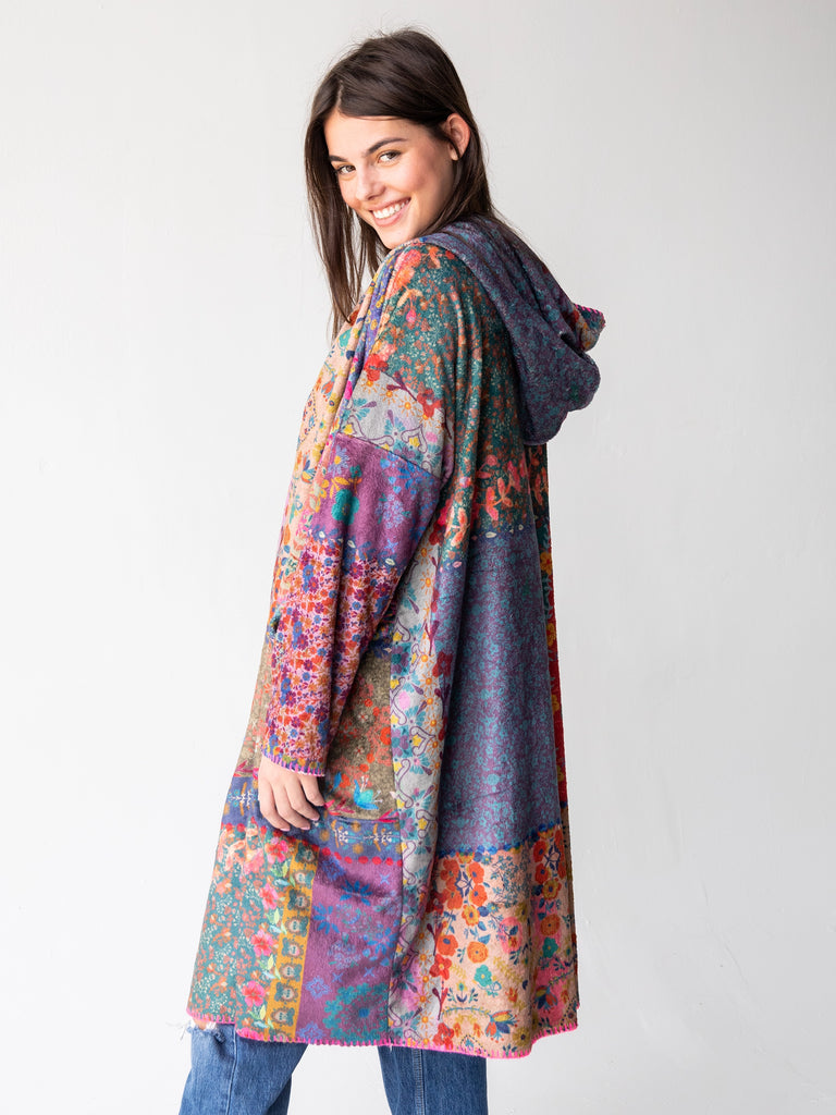 Long Blanket Kimono - Vintage Patchwork-view 2