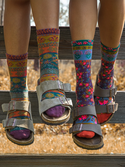 Cashmere-Like Mock Neck Sweater - Charcoal Pink Poppy