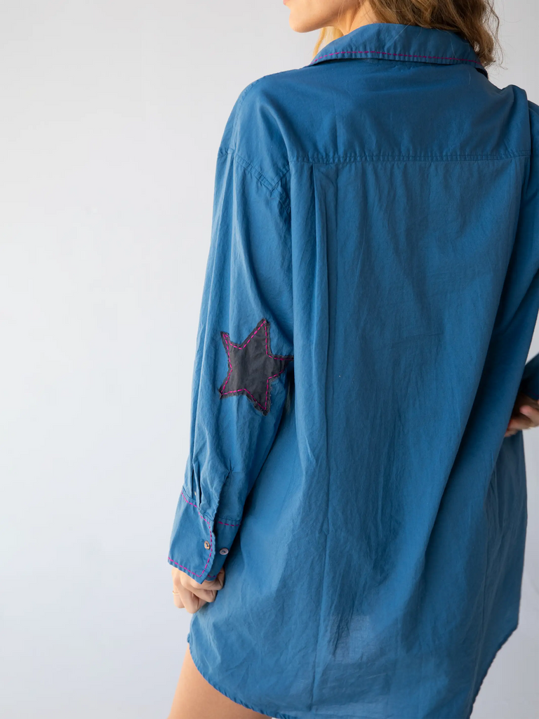 Lesli Shirt Dress - Dark Turquoise-view 5