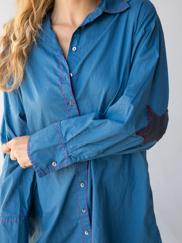 Lesli Shirt Dress - Dark Turquoise-view 4