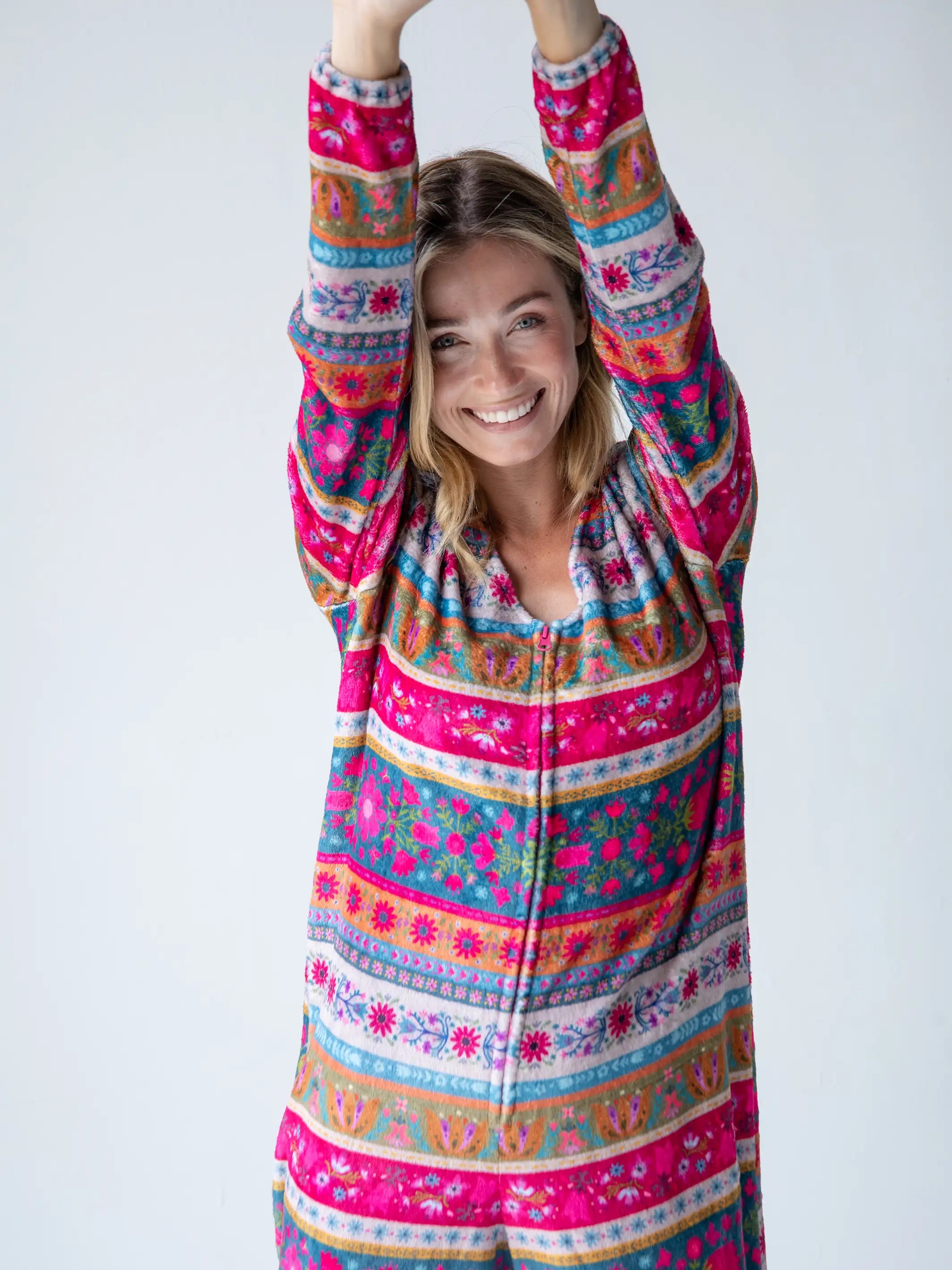 Fleece Onesie Pajamas Vintage Rose Patchwork Natural Life