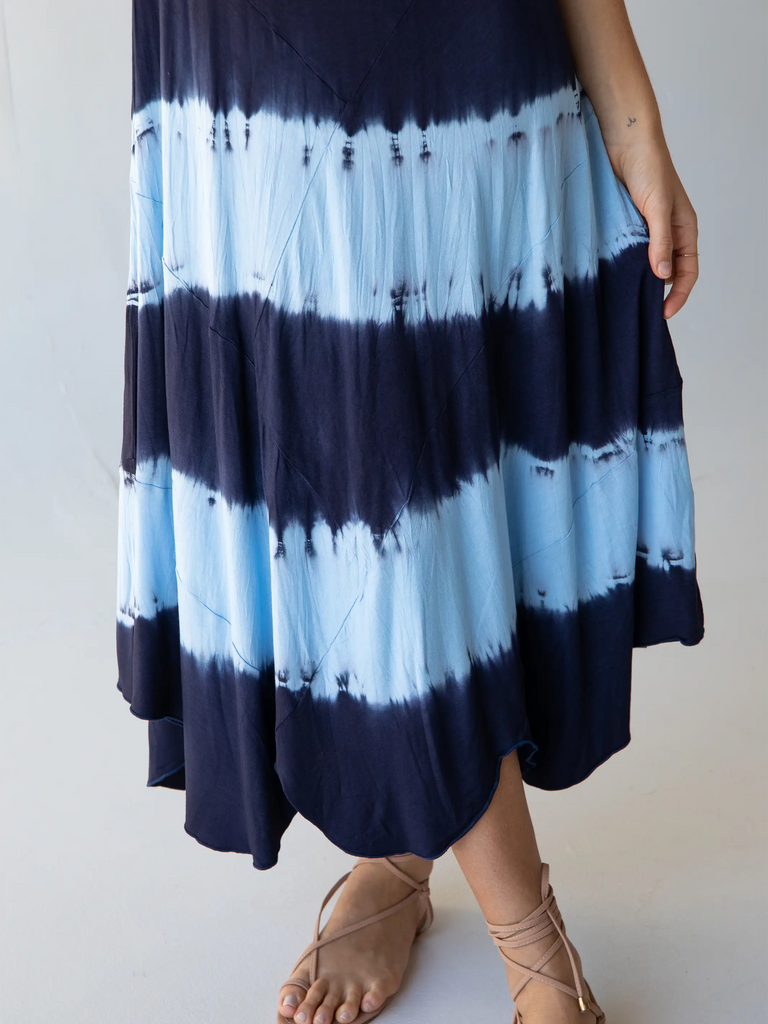 Livie Maxi Dress - Blue Stripe Tie-Dye-view 4