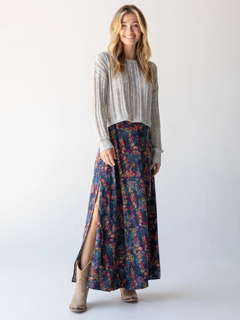 Flowy maxi sales skirt with slits