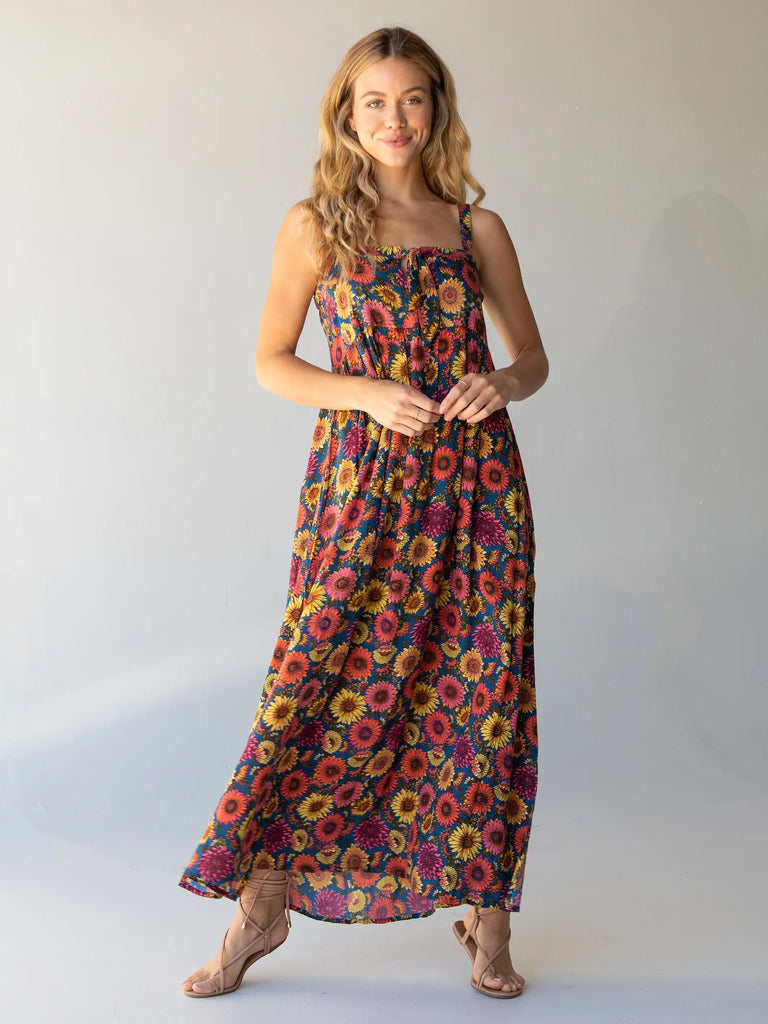 Patsy Maxi Dress - Red Sunflower-view 3