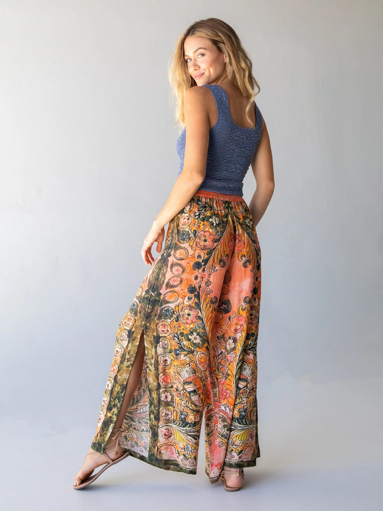 Fiona Palazzo Pant - Coral Floral-view 4