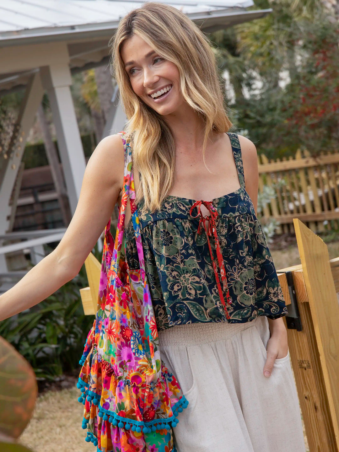 Cara Top - Navy Primrose