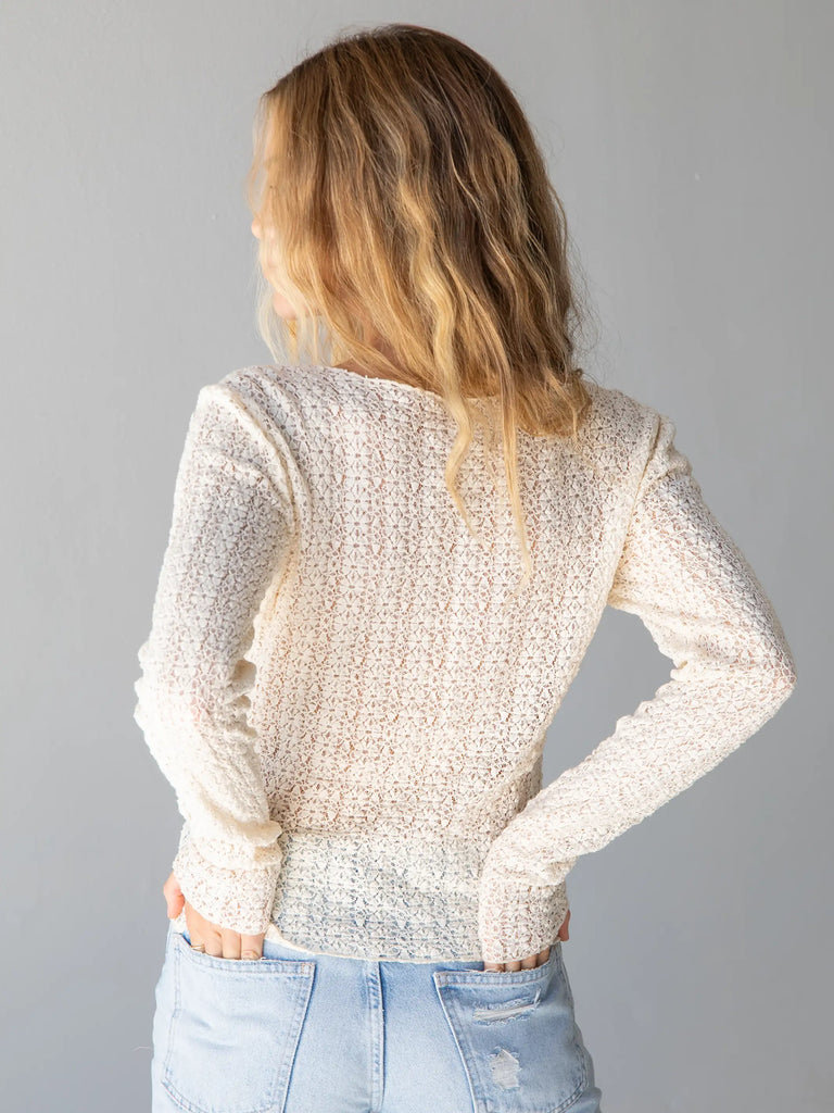 Lace Layering Top - Ivory-view 3