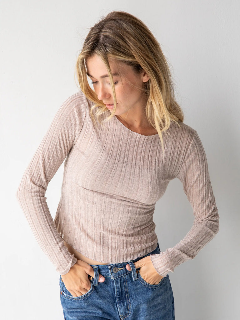 Pearl Knit Layering Top - Sand-view 3