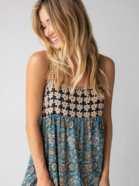 Patti Side Slit Maxi Dress - Cream Floral Mix-view 1
