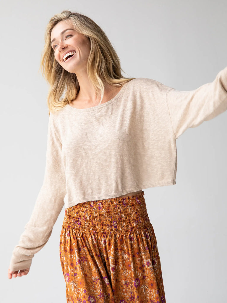 Ellie Cropped Pullover - Cream-view 2