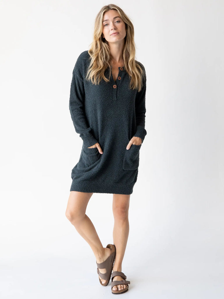 Cozy Up Dress - Charcoal-view 3