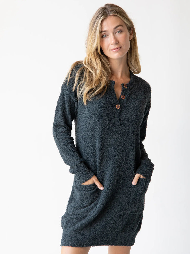 Cozy Up Dress - Charcoal-view 1