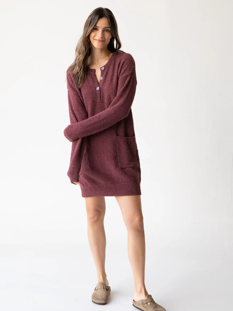 Cozy Up Dress - Maroon-view 1