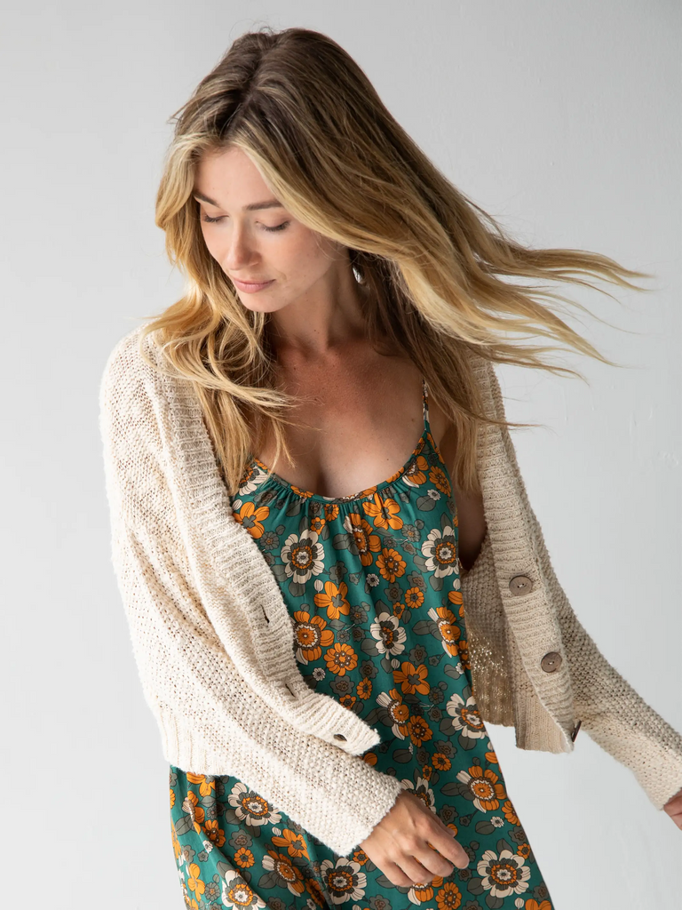 Cable Knit Cardigan|Cream-view 1