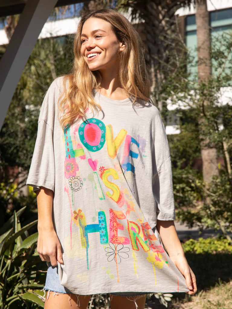 Life Is A Canvas Tee - Love, Heather Grey-view 3